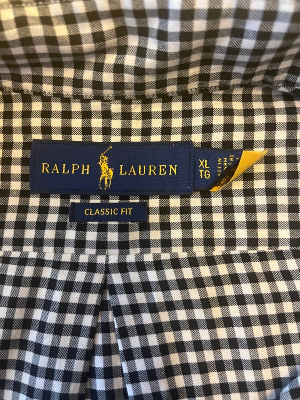 Ralph Lauren Black and White Gingham Button-Down Shirt size XL - Picture 4 of 9